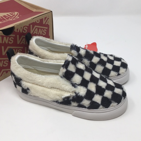 fur checkered vans